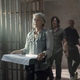 Carol (Melissa McBride) prepares to torture the prisoner... with deliciousness.